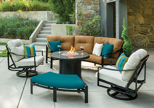 tropitone-kenzo-crescent-set Tropitone lounge chairs and fire pit table
