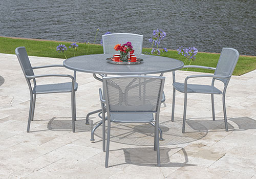 woodard-outdoor-chairs-fire-table outdoor silver table with chairs
